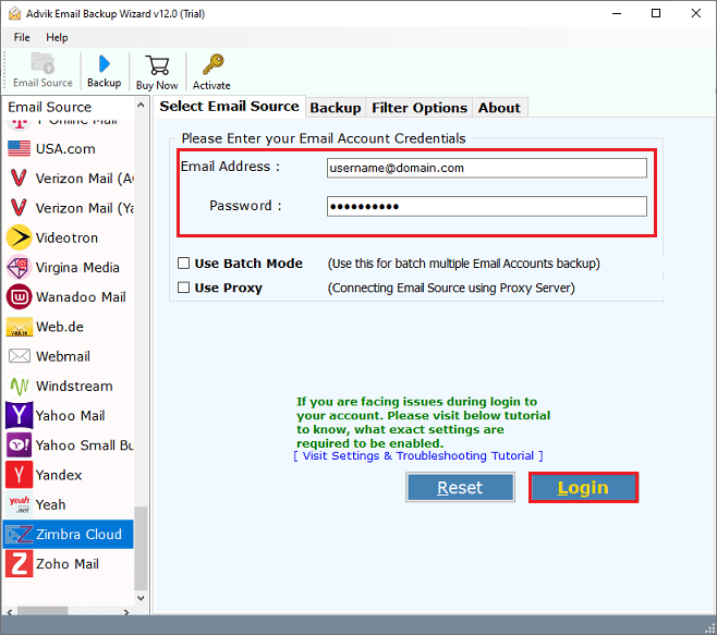 archive emails in zimbra webmail