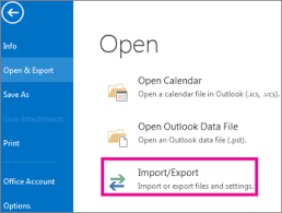 import export feature of outlook