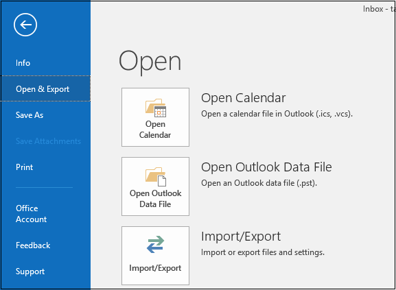 imap を pst にエクスポート