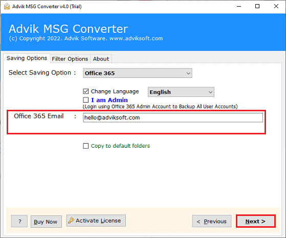 import multiple MSG files into Microsoft Office 365 