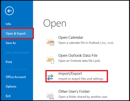 Open & export and choose the Import/Export