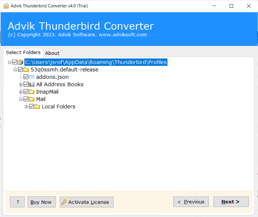 transfer thunderbird to new computer