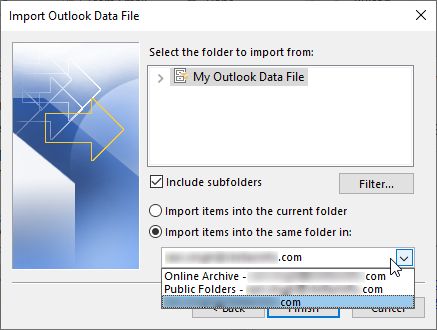 click finish to convert pst to ost