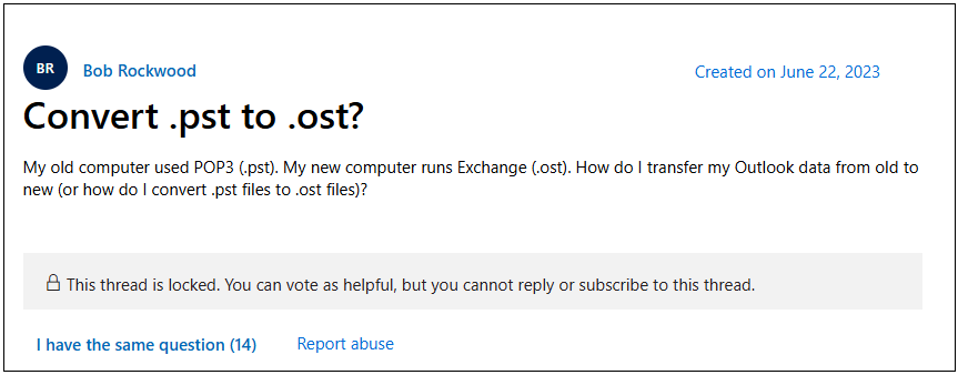 convert pst to ost user query