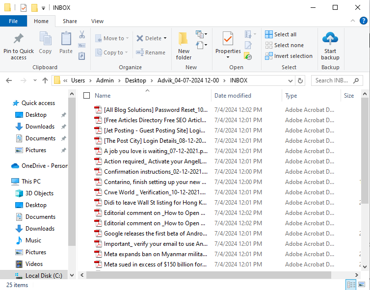 download gmail emails-