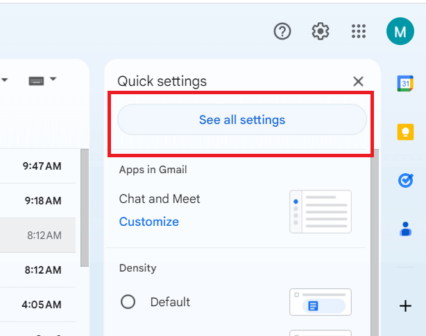 go to gmail settings