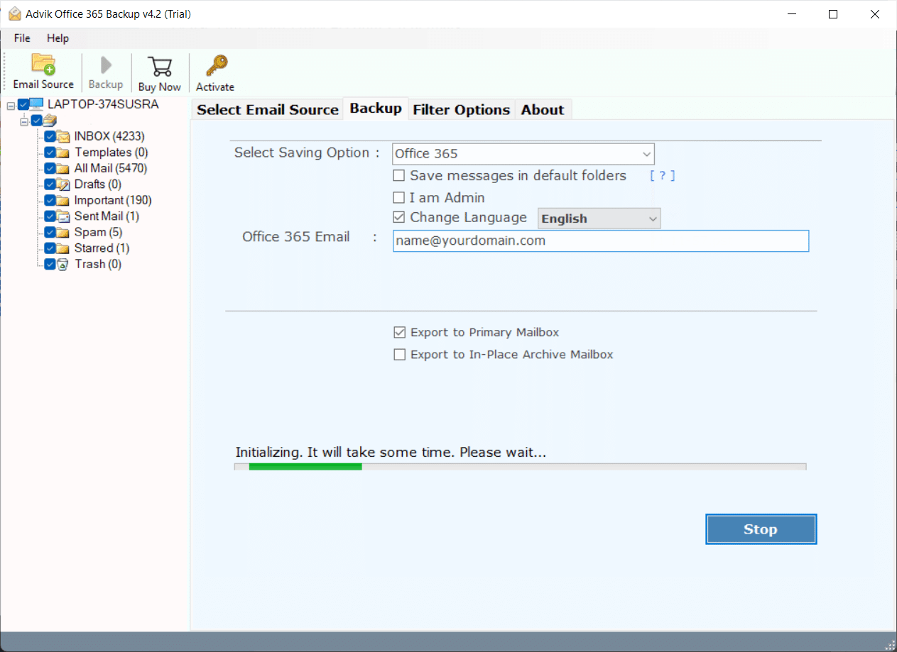 migrate email from one office 365 account to another