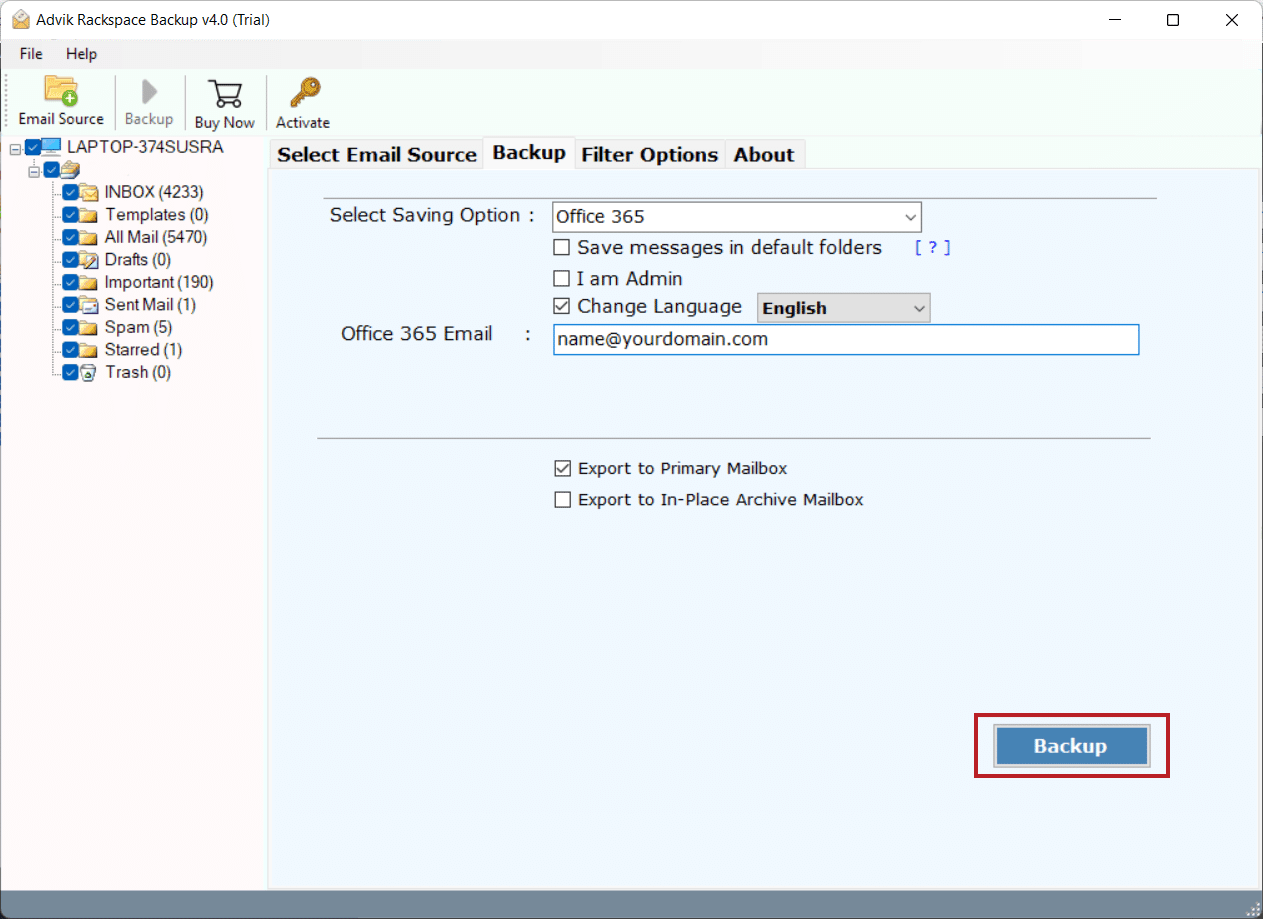 transfer rackspace email to office 365