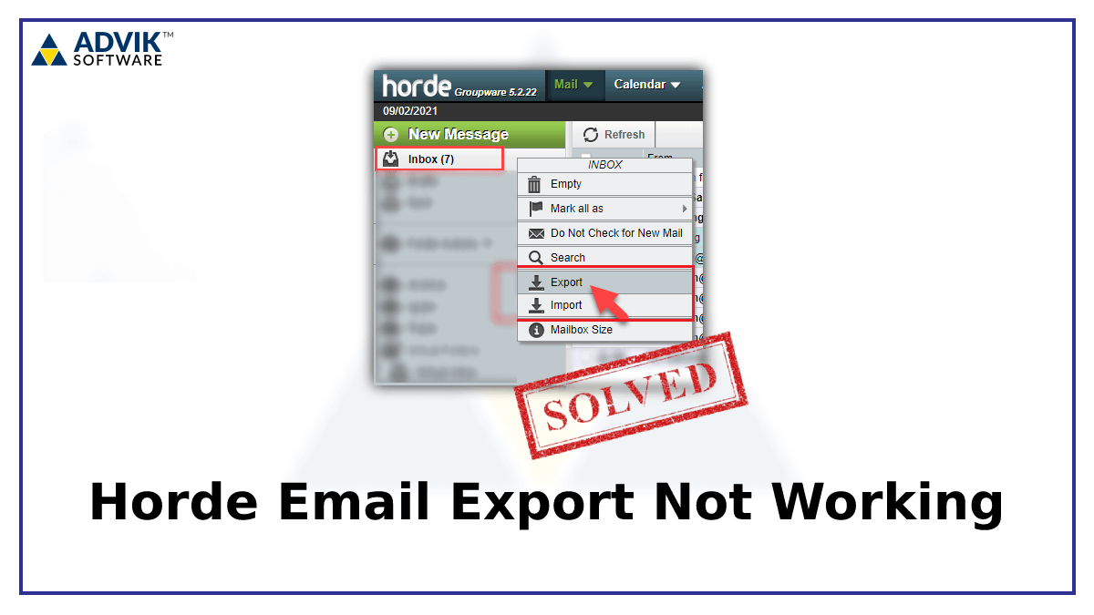 horde email export not working