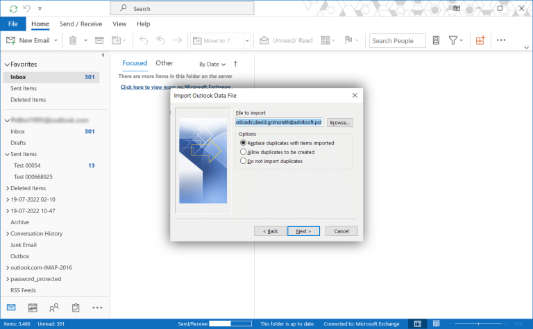 how to copy outlook folders from one email account to another