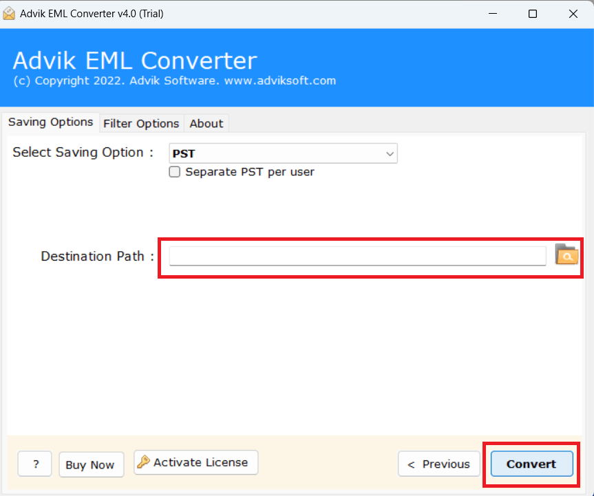 click convert to Import EML to Outlook