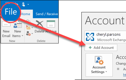 add account in outlook 