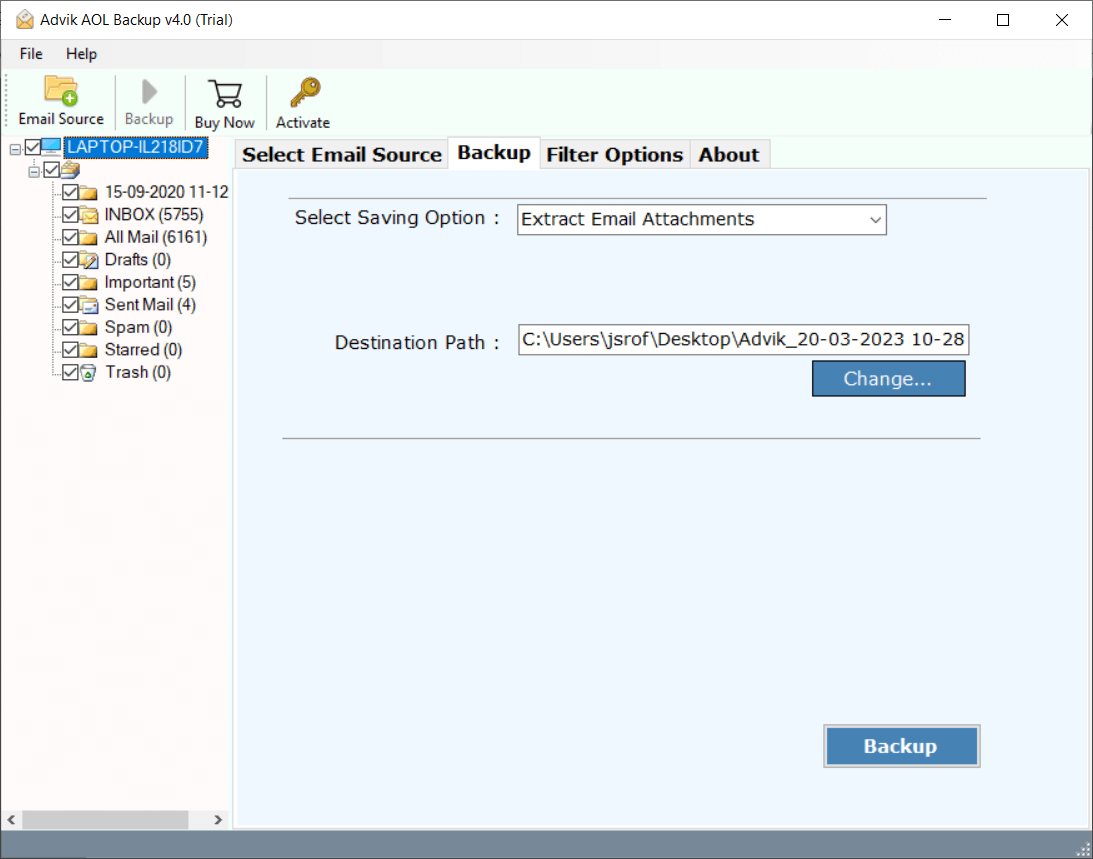 export attachments from aol mail in bulk