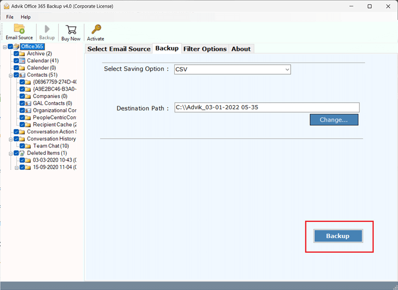 export office 365 mailbox to csv