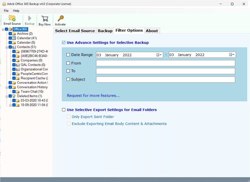 Use the Advance Email Filter Option