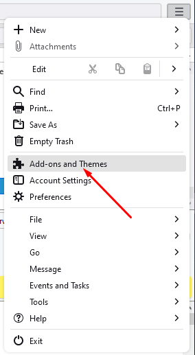 click on Add-ons and Themes