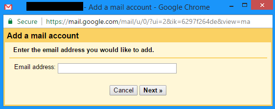 Enter the email address of another person's account
