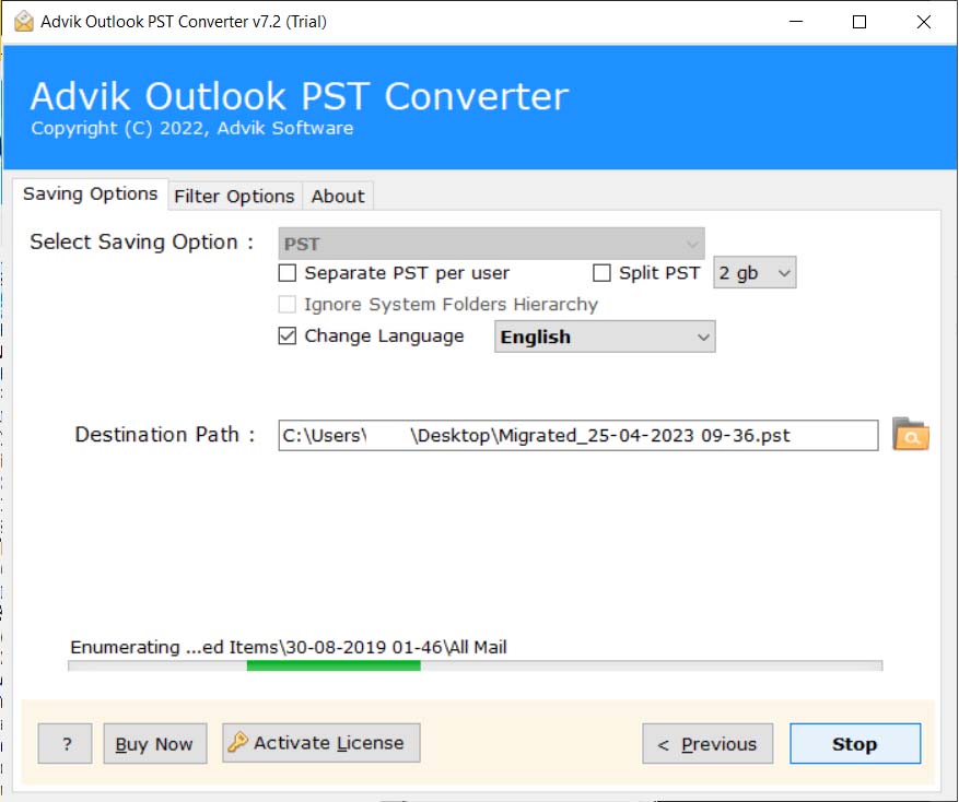 Fix Outlook Stuck using Advik PST Converter