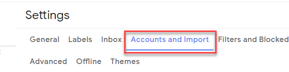 choose accounts and import tab
