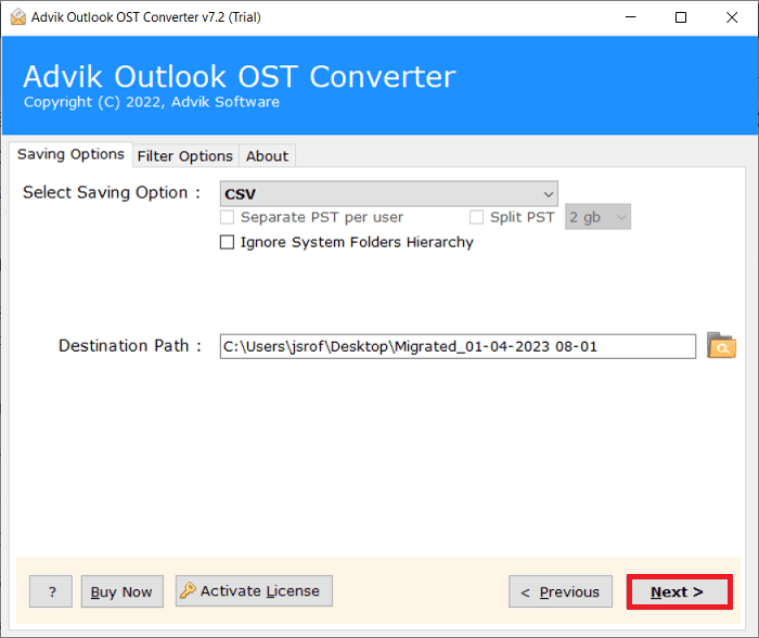 export outlook contacts to access database