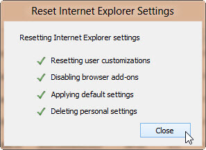 Click on Close