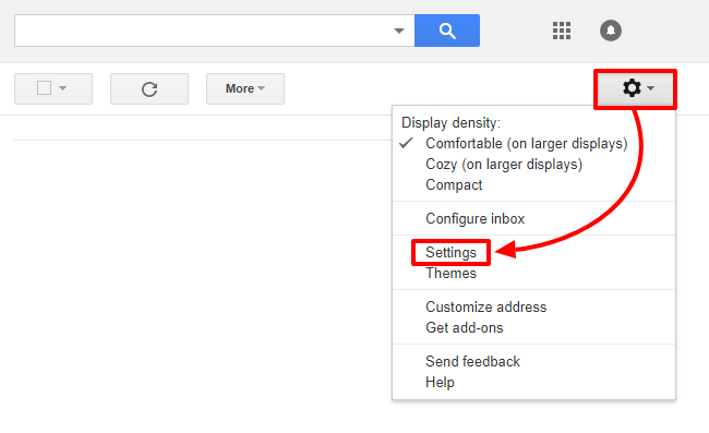 go to gmail settings