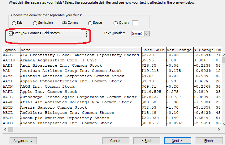 export outlook contacts to access database