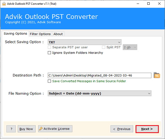 convert Outlook notes to text files