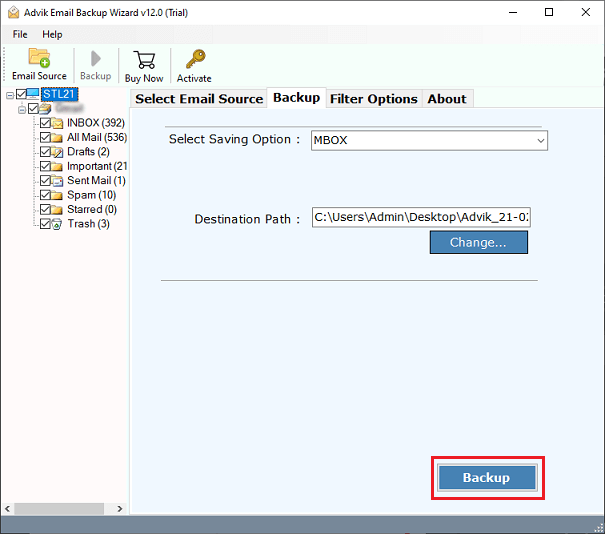 save IMAP emails to MBOX file