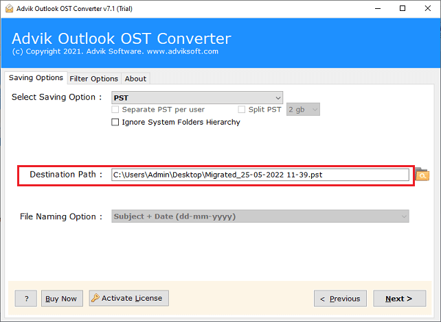 can't I export pst files from Outlook