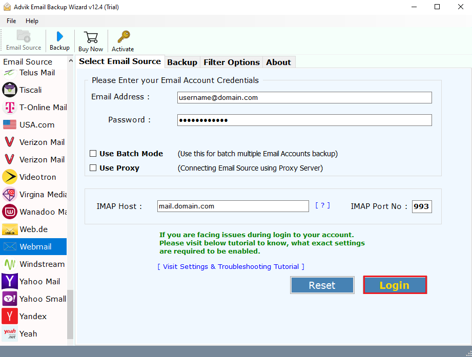 provide your cPanel email account details