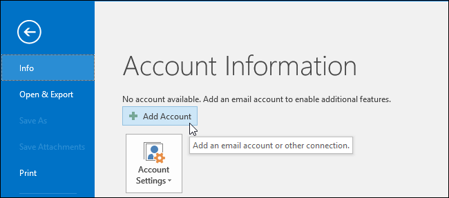 Add iCloud account in Outlook