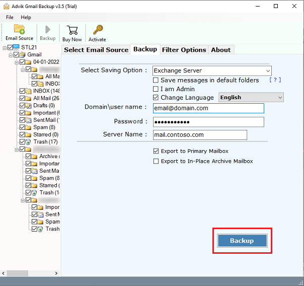 migrate Google Workspace to On-Exchange premises server
