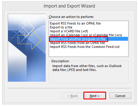 import from another program a file option