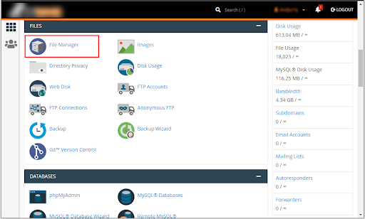 login source cpanel account