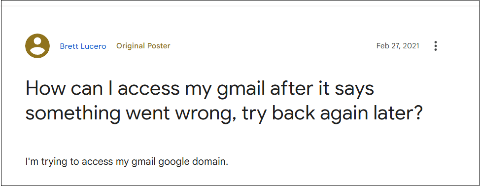 Gmail Something Went Wrong