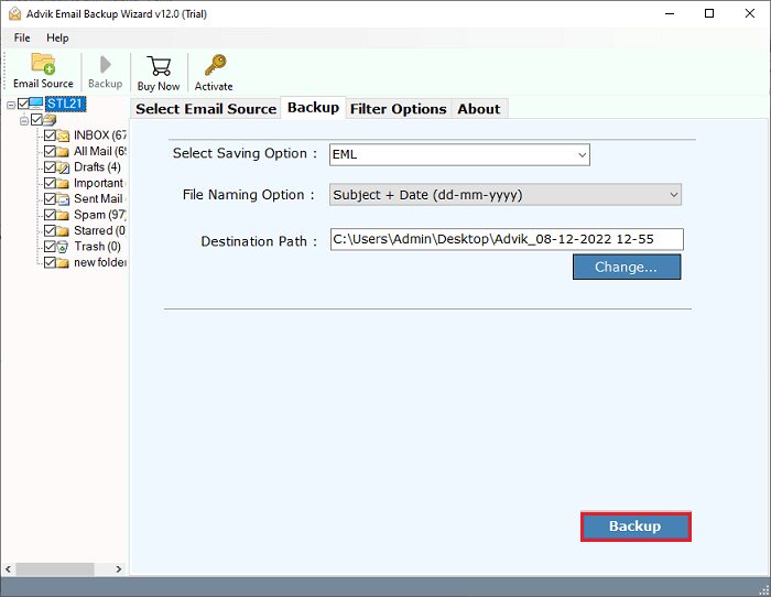 export emails from roundcube to EML