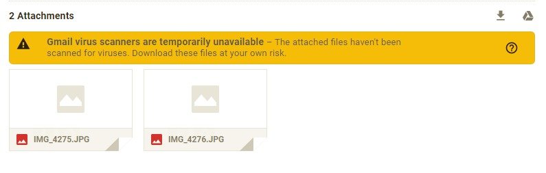 gmail virus scanners are temporarily unavailable