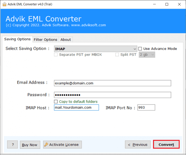 Import EML to cPanel 