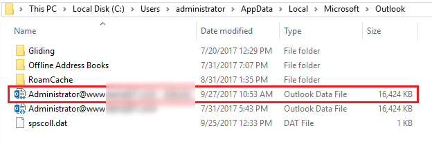 Open ost File Location