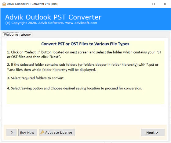 run the advik pst to gmail import tool