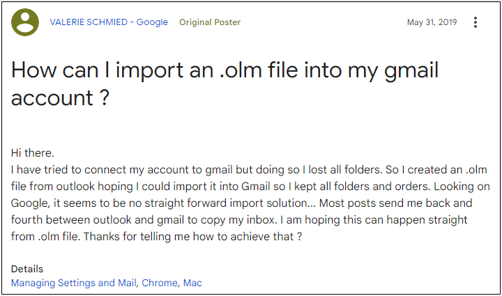 import olm to gmail