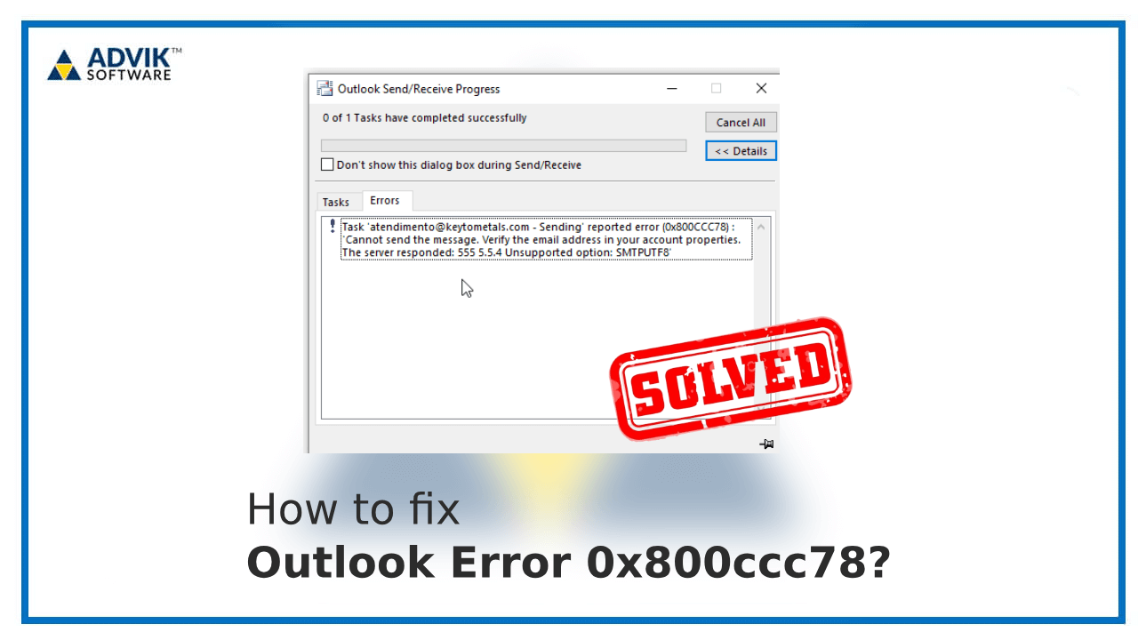 Outlook Error 0x800ccc78