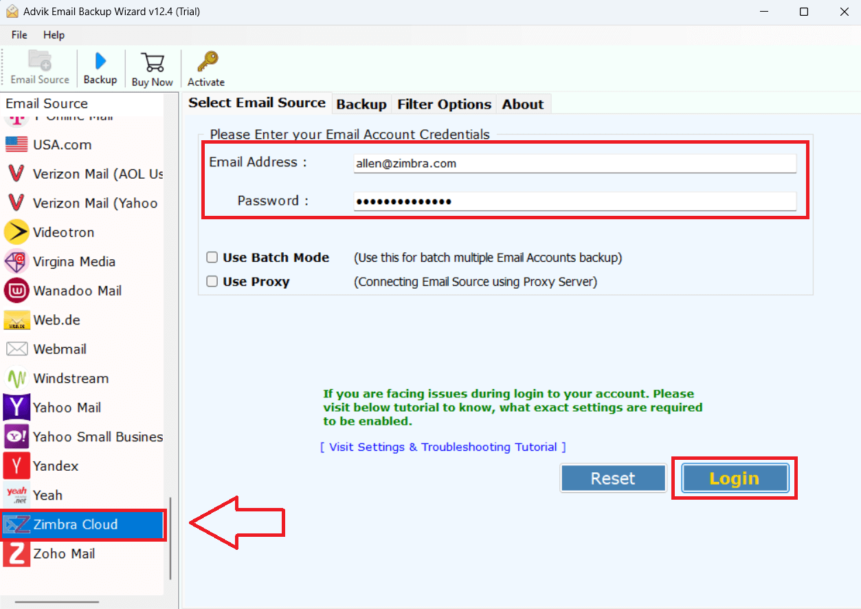 choose zimbra cloud