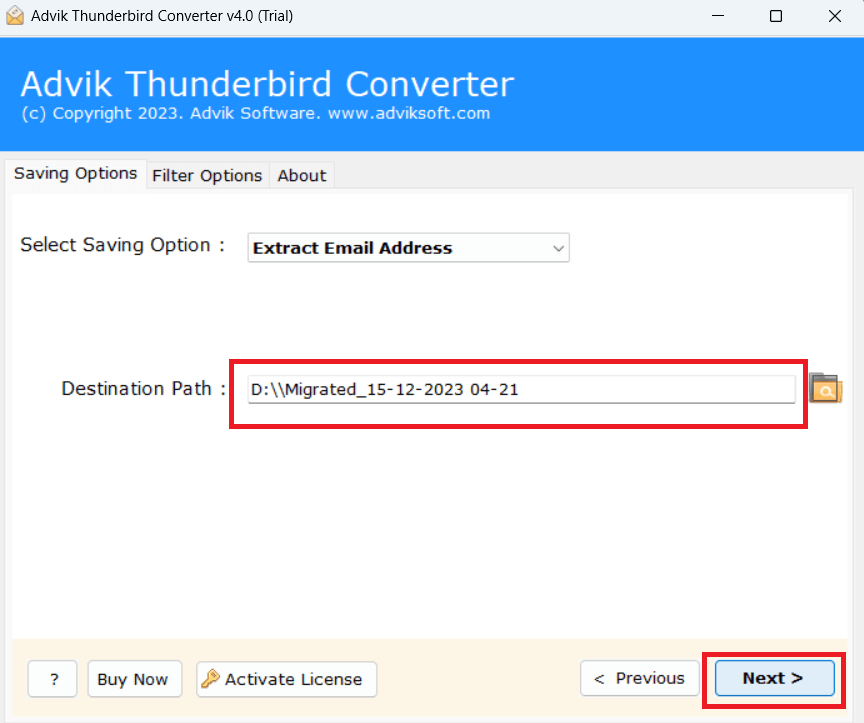 export email addresses from thunderbird