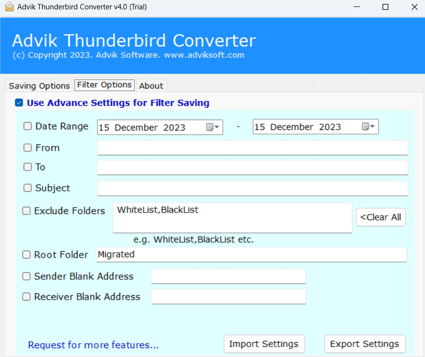 extract email addresses from thunderbird