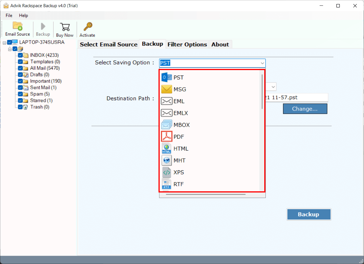 select saving option