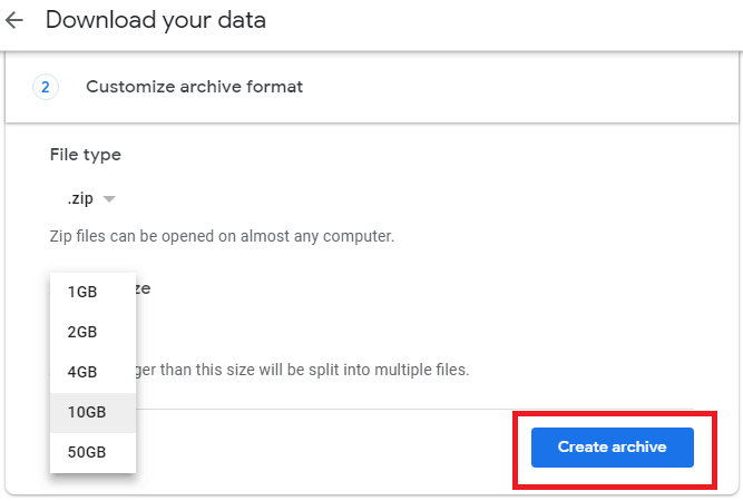 create archieve