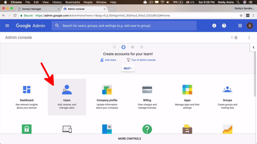 Add User in Google Workspace
