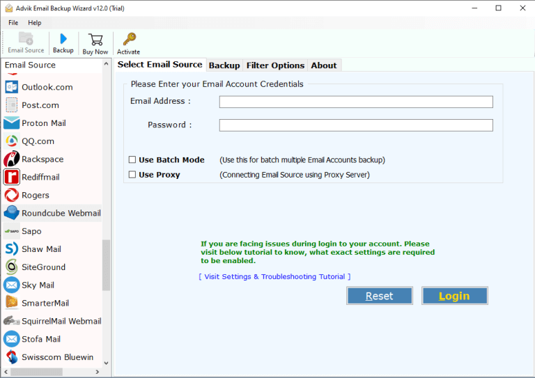 run the Roundcube to thunderbird migration tool